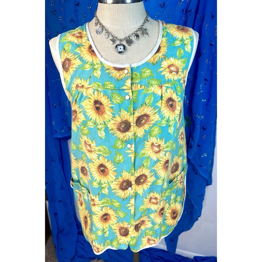 Moon Dance Sunflower Cobbler Apron House Coat Size Small